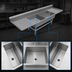 Thumbnail image #3 for John Boos Pro-Bowl 3-Compartment Platter Sink with 2 Drainboards, 14-Gauge Stainless Steel