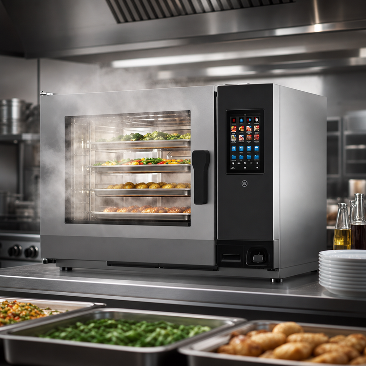 Product image #3 for Lainox Naboo 5.0 Gas Combi Oven with Direct Steam, Touch Screen Controls, 6 x 2/1 GN / 12 x 1/1 GN