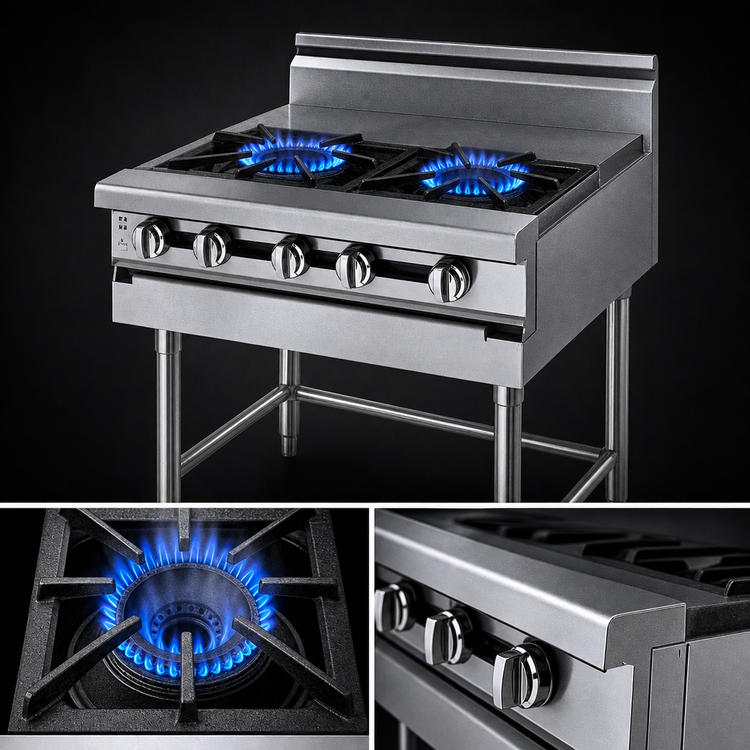 Product image #3 for Titan Heavy Duty 12-Inch Modular Gas Open Burner Range with 2 Burners