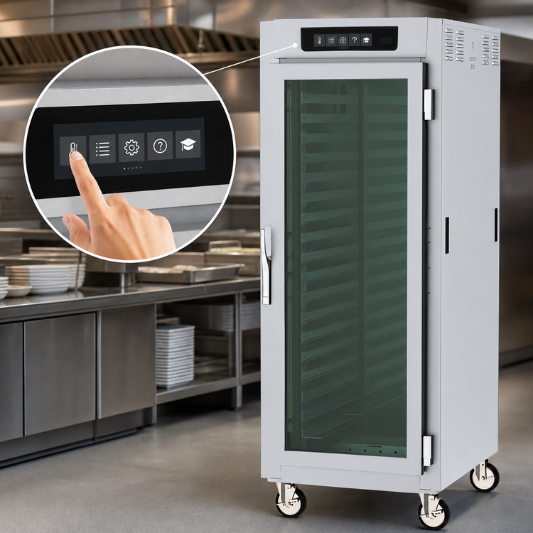 Product image #3 for Metro C5 8 Series Full-Height Pass-Thru Controlled Temperature Holding Cabinet with Touch-Screen Controls, 18 Pan Capacity, Glass and Solid Doors