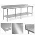 Thumbnail image #3 for John Boos Stallion 120-Inch x 30-Inch Stainless Steel Work Table with 16-Gauge Top, 5-Inch Backsplash, and Adjustable Undershelf