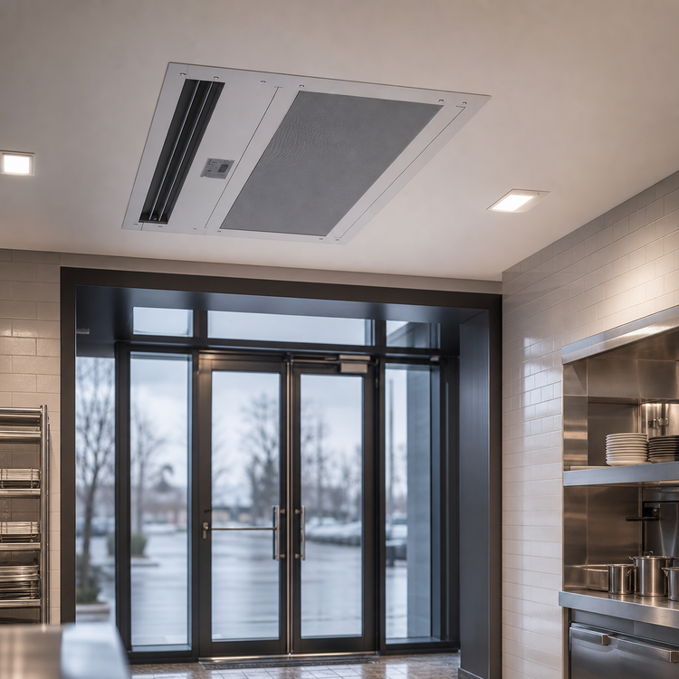 Product image #3 for Berner Architectural Recessed 12 Electric Heated Air Curtain, 132-Inch Wide, 3-Motor, 42 kW