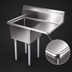 Thumbnail image #3 for John Boos E-Series 1-Compartment Stainless Steel Sink with Right Drainboard, 18 x 18 x 12 Bowl