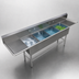 Thumbnail image #3 for John Boos Pro-Bowl 4-Compartment Stainless Steel Sink with Left and Right Drainboards, 111-1/4