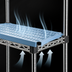 Thumbnail image #3 for QuadPlus 48 Inch x 18 Inch Vented Blue Polymer Shelf Mat with Chrome Wire Frame