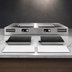 Thumbnail image #3 for TableCraft Double Induction Countertop Station Kit with Cooling Plates, Brushed Finish, Translucent Clear Duracoat