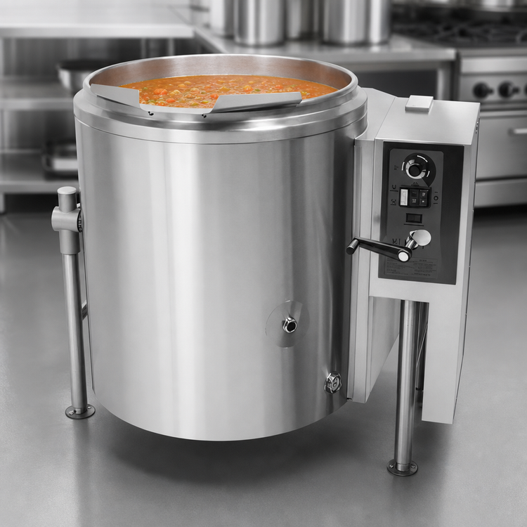 Product image #3 for Vulcan 40-Gallon Gas-Fired Tilting Steam Kettle, 2/3 Jacketed, Power Tilt