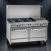 Thumbnail image #3 for Southbend S-Series 60-Inch Gas Restaurant Range with 6 Open Burners, Right-Side 24-Inch Raised Griddle/Broiler, and 2 Standard Ovens