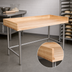 Thumbnail image #3 for John Boos Bakers' Table with 1-3/4-Inch Northern Hard Rock Maple Top, Stainless Steel Legs, and 4-Inch Coved Riser