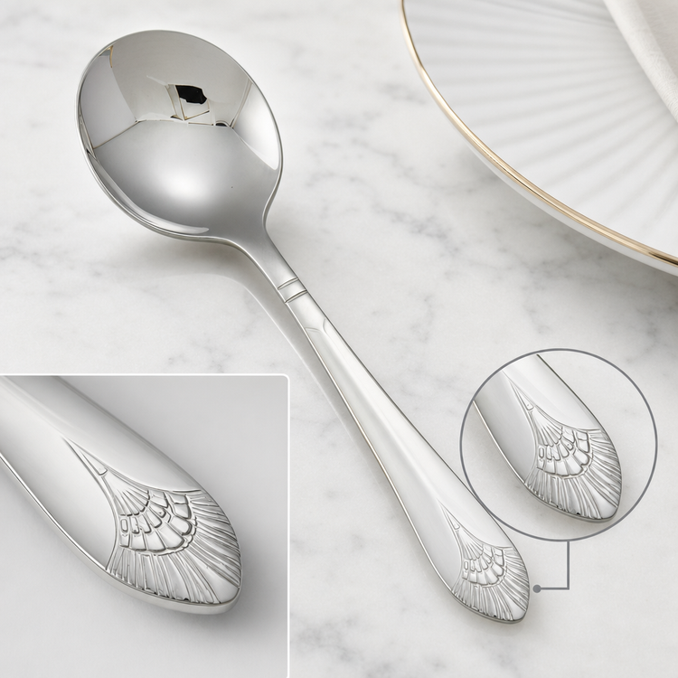 Product image #4 for Peacock 6-Inch Bouillon Spoon, Extra Heavyweight 18/8 Stainless Steel