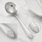Thumbnail image #4 for Winco Peacock 0031-04 6-Inch Bouillon Spoon, Extra Heavyweight 18/8 Stainless Steel, Mirror Finish Case of 25