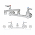 Thumbnail image #3 for T&S Brass 8-Inch Adjustable Center Wall Mount Double Pantry Mixing Faucet with 6-Inch Cast Swivel Spout