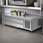 Thumbnail image #3 for Delfield Low Profile F2975CP Refrigerated Equipment Stand, 4 Drawers, 75-1/4 in Wide, Stainless Steel Top