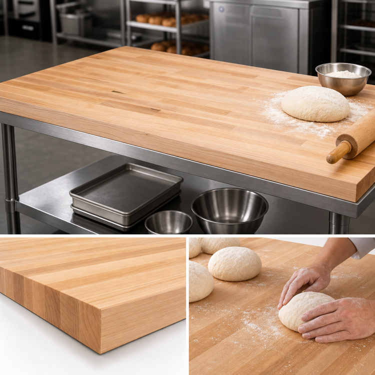 Product image #3 for John Boos 96" x 24" x 1-3/4" Edge Grain Maple Bakers' Table Top