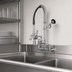 Thumbnail image #3 for T&S Brass EasyInstall 8-Inch Center Wall-Mount Mini Pre-Rinse Unit with 8-Inch Swing Nozzle and 0.65 GPM Spray Valve
