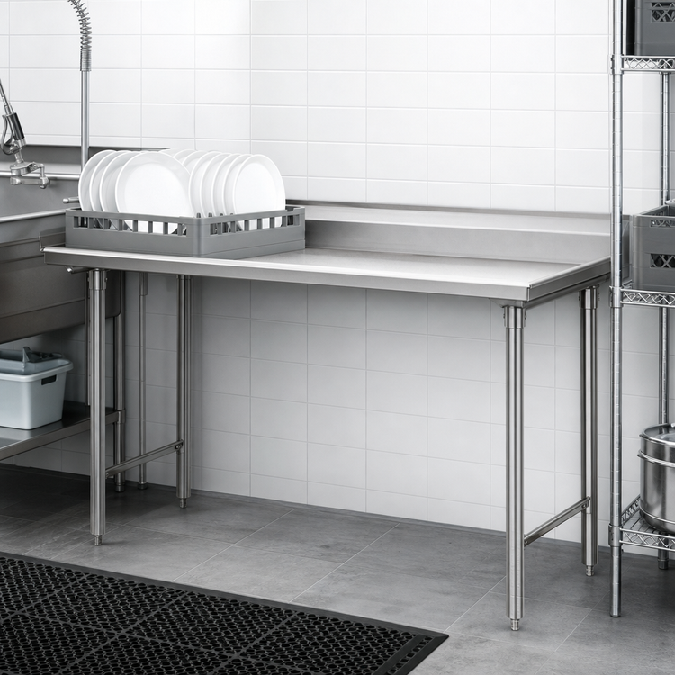 Product image #3 for Eagle Group Spec-Master Straight Clean Dishtable, 84 x 30 Inches, Right-to-Left Operation, 304 Stainless Steel