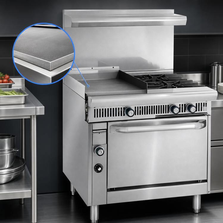 Product image #3 for Imperial Spec Series Heavy-Duty 36-Inch Gas Range with 18-Inch Thermostatic Griddle, Two Open Burners, and Convection Oven