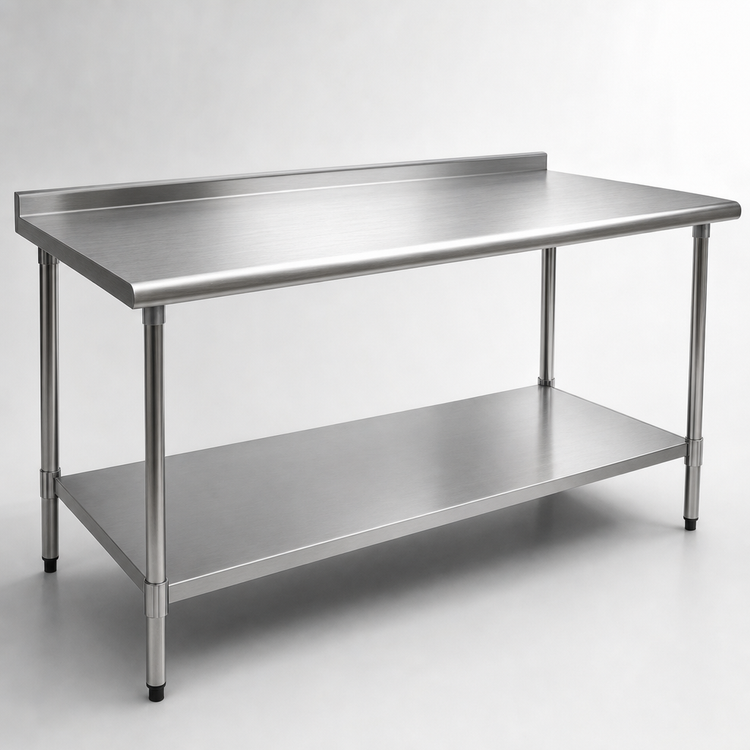 Product image #3 for Eagle Spec-Master 72-Inch x 30-Inch 14-Gauge Stainless Steel Work Table with Rear Up-Turn and Undershelf