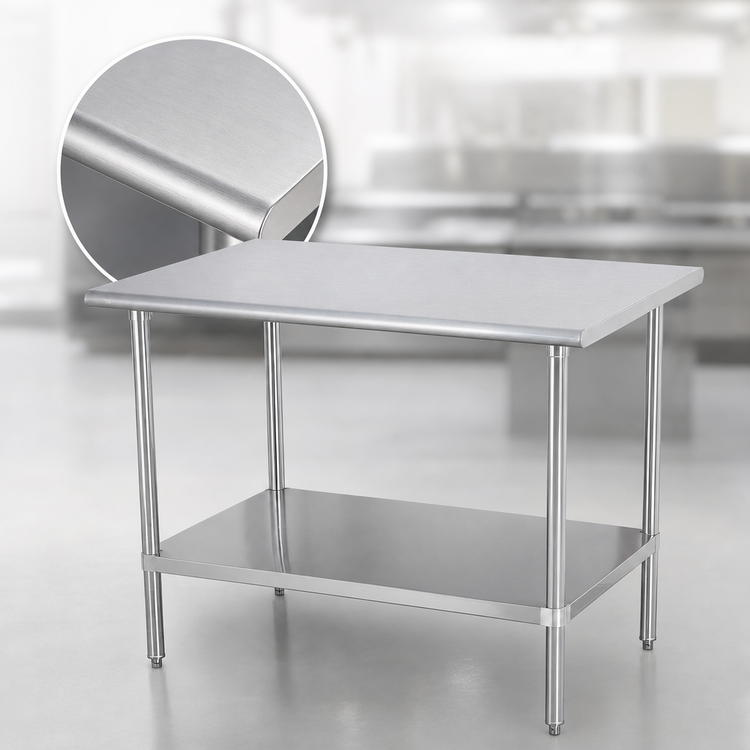 Product image #3 for Sapphire Manufacturing 30 Inch x 18 Inch 18-Gauge 400 Series Stainless Steel Work Table with Adjustable Undershelf