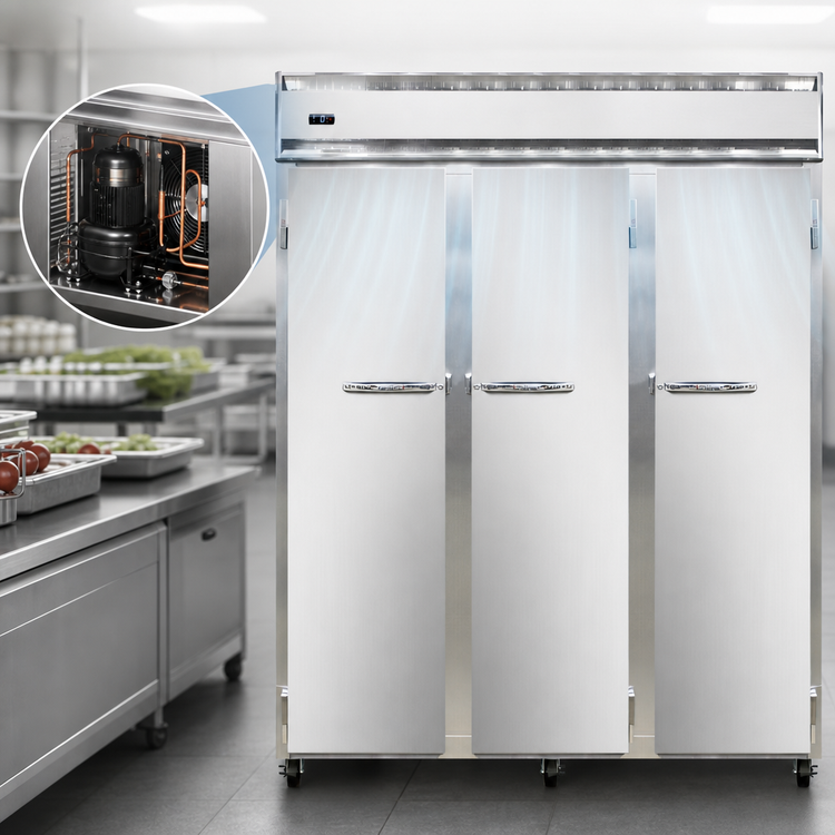 Product image #3 for Continental Refrigerator 3FNSS Three-Section Full-Height Solid Door Reach-In Freezer