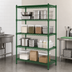 Thumbnail image #3 for Heavy Duty 4-Tier Stationary Wire Shelving Unit, 21 x 60 Inches, Green Epoxy Coated