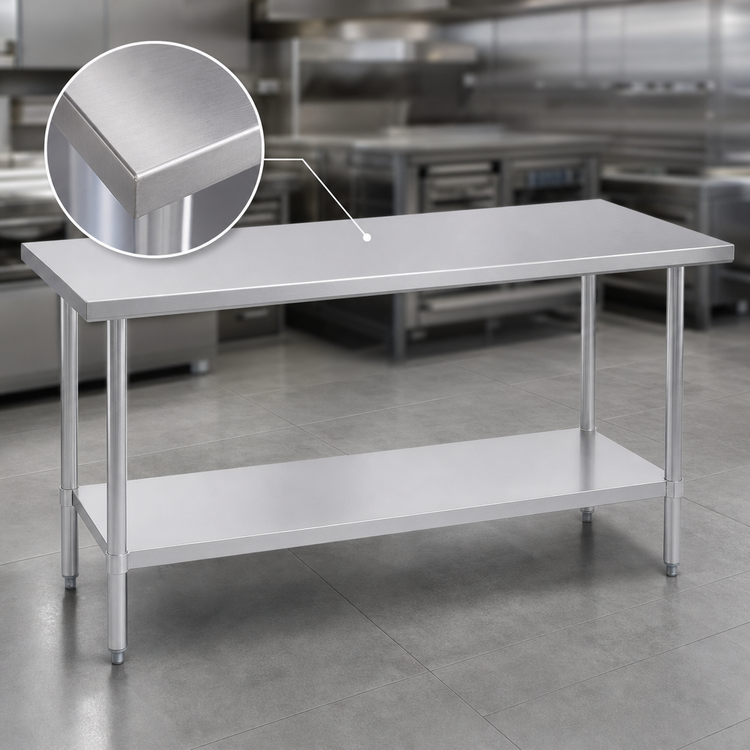 Product image #3 for Stainless Steel Work Table with Undershelf, 84 x 30 x 36 Inches