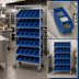 Thumbnail image #3 for Quantum Mobile Wire Shelving Bin Storage Unit with 48 Bins, 36 x 18 Inches
