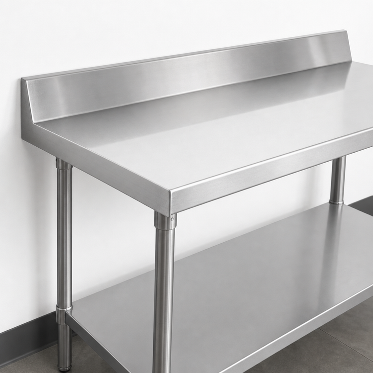 Product image #3 for BK Resources 72" x 24" 16 Gauge Stainless Steel Work Table with 5" Riser and Adjustable Undershelf