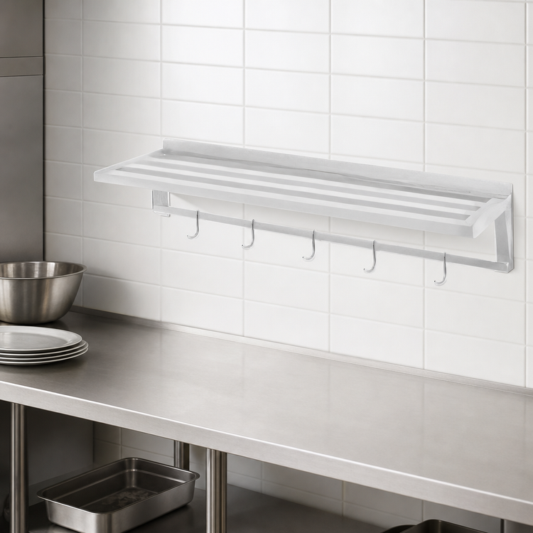 Product image #3 for Channel TWS1248 Wall-Mounted Tubular Aluminum Shelf, 48W x 12D, All-Welded