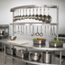 Thumbnail image #3 for Advance Tabco SWT-132 Semi-Circular Table-Mounted Pot Rack with Utensil Rack, 132 Inch Stainless Steel