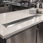 Thumbnail image #3 for John Boos URN24 24-Inch Drop-In Stainless Steel Urn Trough with Sloping Pan, Removable Grate, and 1-1/4-Inch OD Drain