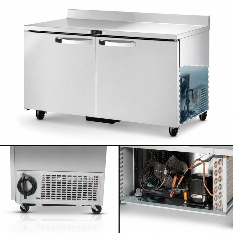 Product image #3 for True SPEC Series 60-Inch Two-Section Worktop Refrigerator, Solid Doors, Rear-Mounted Self-Contained Refrigeration