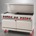 Thumbnail image #3 for American Range 60-Inch Commercial Gas Range with 24-Inch Griddle, Six Open Burners, Standard Oven, and Storage Base