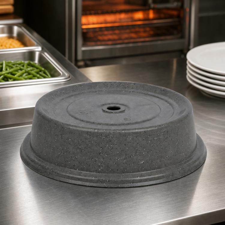 Product image #4 for Cambro Versa Camcover Round Fiberglass Plate Cover, 10-3/4-Inch Inside Diameter, Granite Gray
