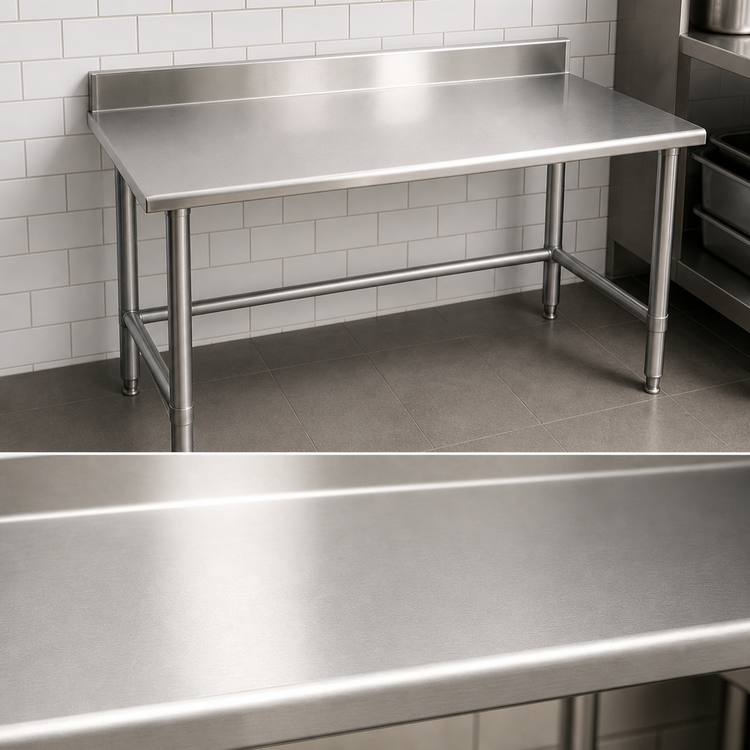 Product image #3 for Eagle Group Budget Series 430 Stainless Steel Work Table with Backsplash, 30 x 24 Inches