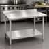 Thumbnail image #3 for Budget Series 24 x 30 Inch 430 Stainless Steel Work Table with Adjustable Undershelf and Rear Up-Turn