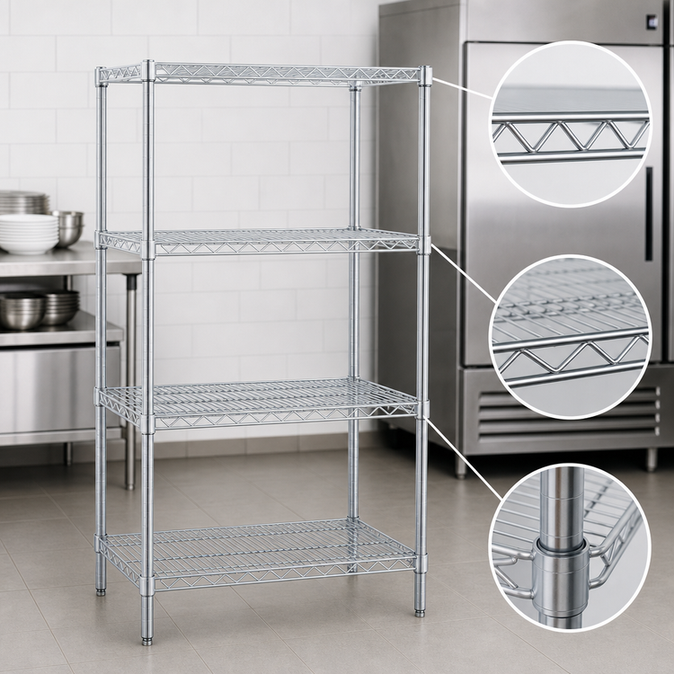 Product image #3 for Eagle Group 4-Tier Stainless Steel Wire Shelving Starter Unit, 30W x 18D x 63H Inches