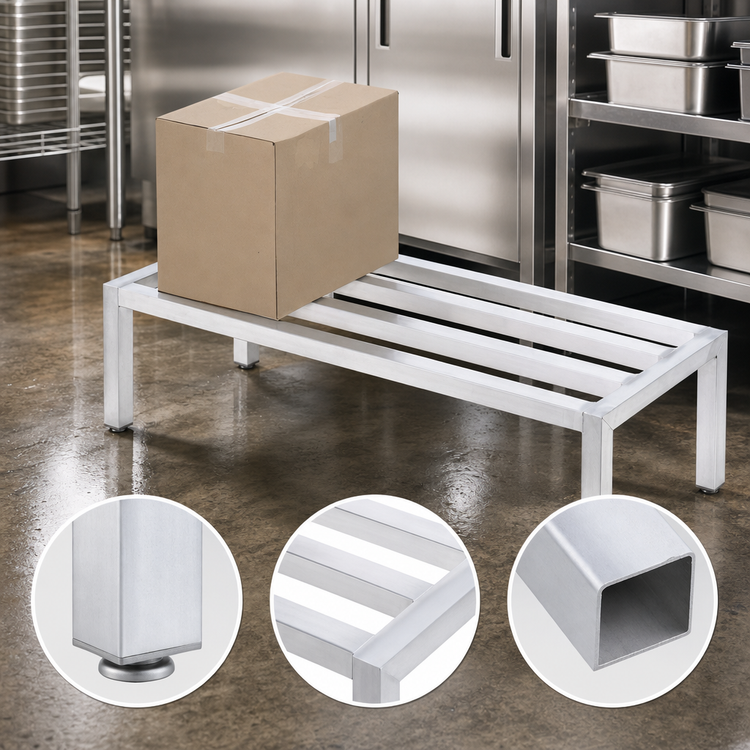 Product image #3 for Channel Manufacturing Promo Series Tubular Aluminum Dunnage Rack, 54 x 20 x 12 Inches, 2,000 lb. Capacity