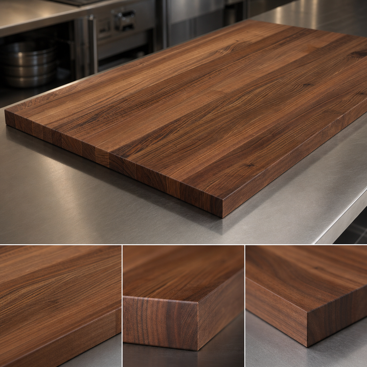 Product image #3 for Boos Block Full-Length Edge Grain American Black Walnut Kitchen Countertop, 120 x 27 x 1-1/2 Inch, Varnique Finish