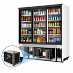 Thumbnail image #3 for Everest Refrigeration EMGR69 Three-Section 69 cu. ft. Sliding Glass Door Merchandiser Refrigerator, White, Bottom-Mounted Refrigeration