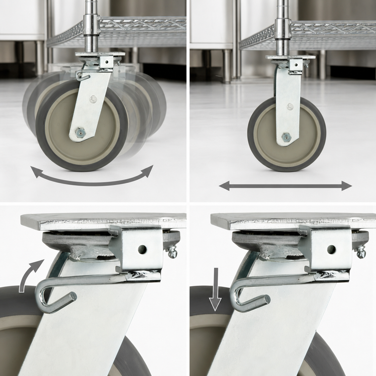 Product image #3 for Metro Super Erecta 8-Inch High-Modulus Donut Swivel/Rigid Lock Plate Caster
