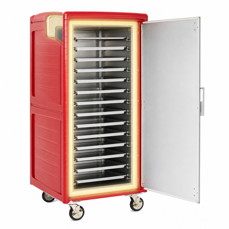 Product image #3 for Metro C5 4 Series Full Height Mobile Insulated Stainless Steel Food Transport Cabinet with Lip Load Slides for 18 x 26 Pans