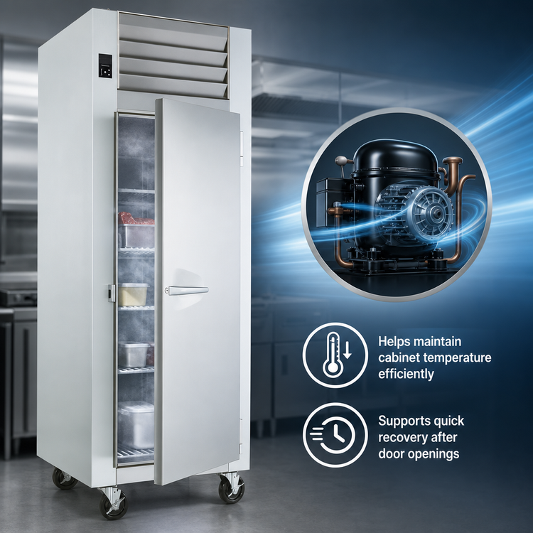 Product image #3 for Traulsen Spec-Line 1-Section Standard Depth Reach-In Freezer, 24.2 Cu. Ft., Wide Half-Height Solid Doors