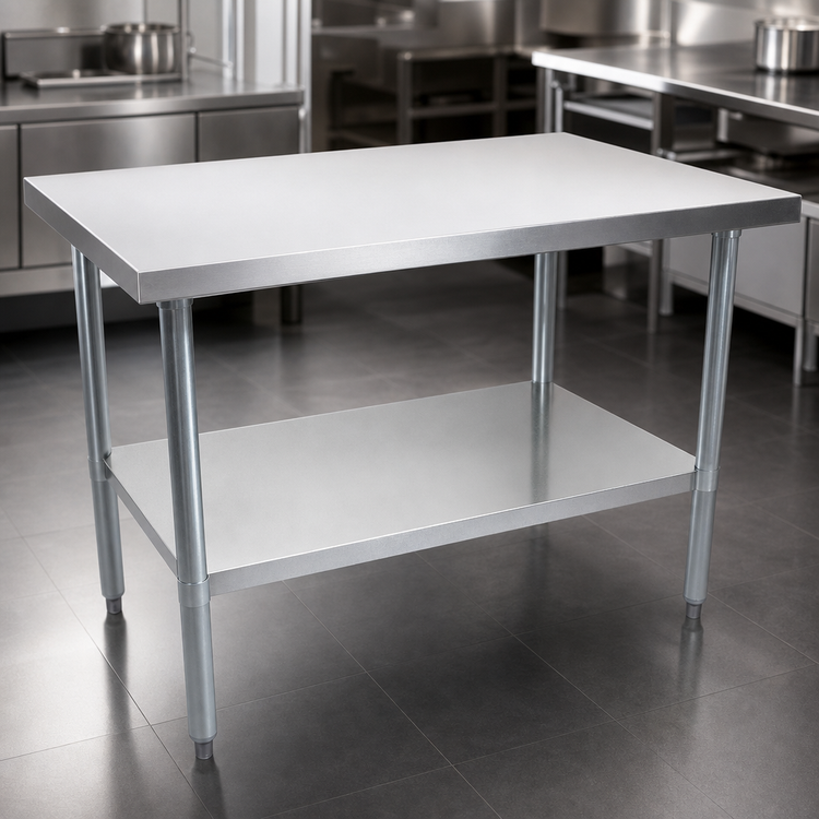 Product image #3 for John Boos Stallion Economy 30 Inch x 30 Inch Stainless Steel Corner Work Table with Adjustable Undershelf
