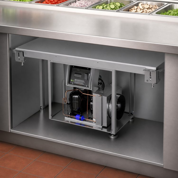Product image #3 for Hatco 48 Inch x 15-1/2 Inch Undermount Refrigerated Cold Shelf, Electronic Control, Self-Contained R-290