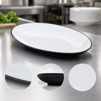 Thumbnail image #4 for American Metalcraft NP18 18 x 12 Inch Oval Black/White Melamine Platter Case of 8
