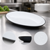 Thumbnail image #4 for American Metalcraft 18 x 12 Inch Oval Black/White Melamine Platter