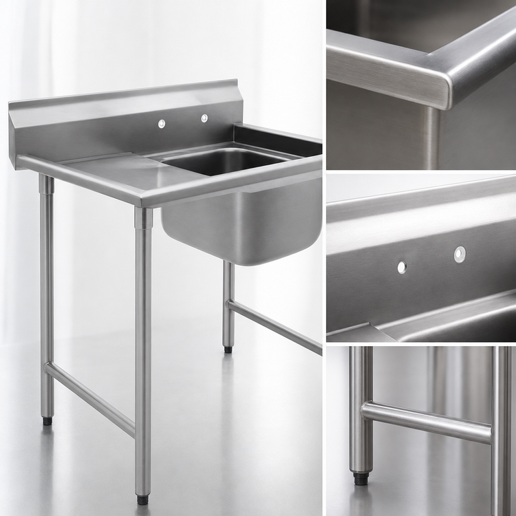 Product image #3 for Eagle Group 412 Series 1-Compartment Stainless Steel Sink with Left Drainboard, 38-7/8 Inches Wide