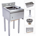 Thumbnail image #3 for BK Resources 15-Inch Stainless Steel Underbar Dump Sink with Soap and Towel Dispenser