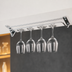 Thumbnail image #3 for 10-Inch Bright Chrome Ceiling-Mounted Glass Hanging Rack